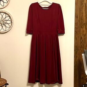 NWOT Women’s Burgundy Midi Dress, Size Small